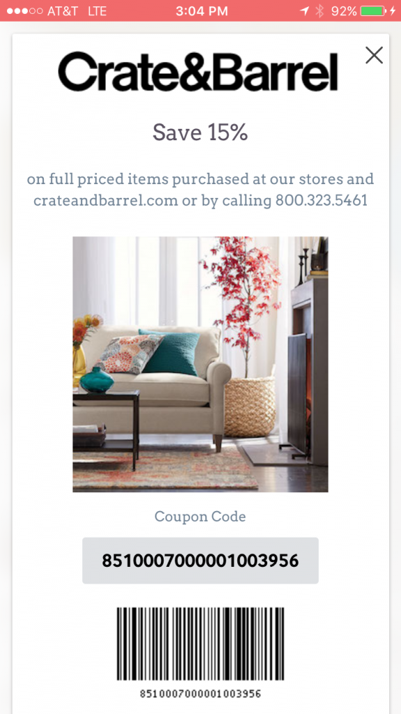 Savery mobile coupon app