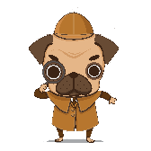 Pug sticker character