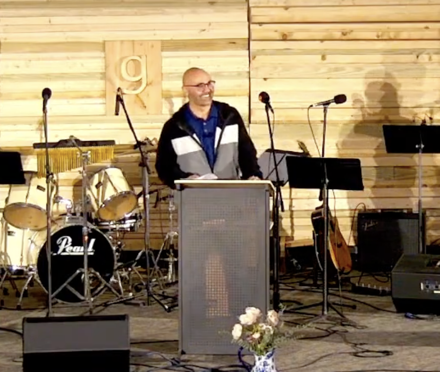 Chris preaching at GracePoint Community Church