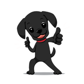 Black Lab sticker character