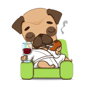 Pug sticker, alternate expression