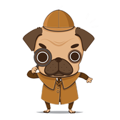 Pug sticker character