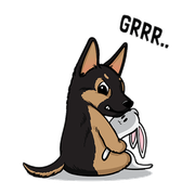German Shepherd sticker, alternate expression