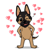 German Shepherd sticker character