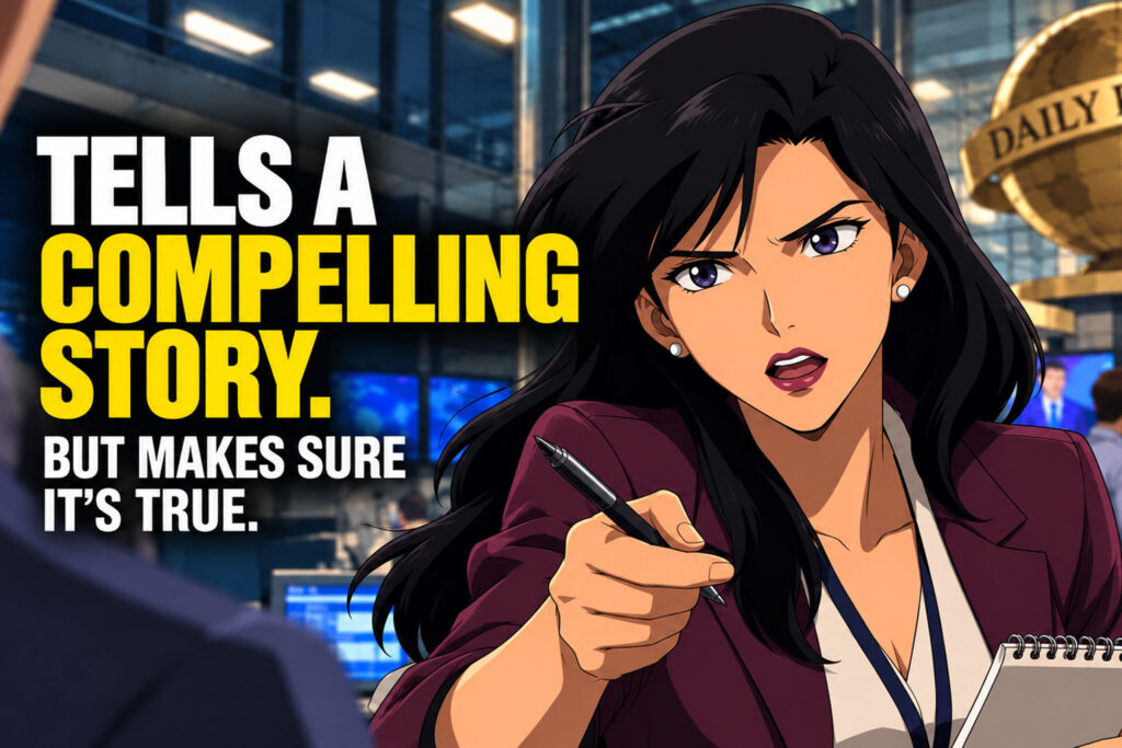 Tells a compelling story. But makes sure it’s true. Image is Lois Lane.